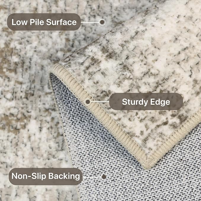 Washable Rug 5x7 Area Rug for Living Room Bedroom, Large Modern Abstract Rug - Image 4
