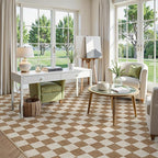 LIVEBOX 9x12 Area Rugs for Living Room, Checkered Non-Slip Washable Rugs - Image 3