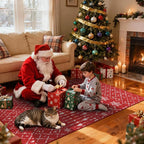 Lahome Christmas Rug 3x5 Red Washable Non Slip Small Area Rug Soft Low Pile - Image 9