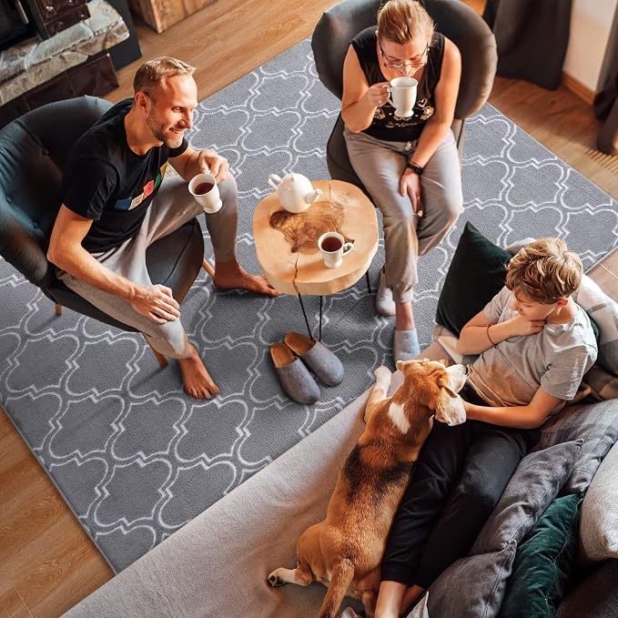 Amearea Fluffy Indoor Trellis Rug, Soft Moroccan Home Rugs - Image 5