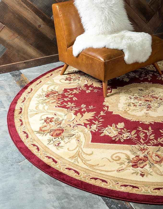 Unique Loom Versailles Collection Traditional Classic Floral Motif Area Rug - Image 2