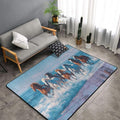 Horse Run Gallop in Waves Ocean Area Rug Washable Outdoor Rugs Anti-Slip Soft by Unknown