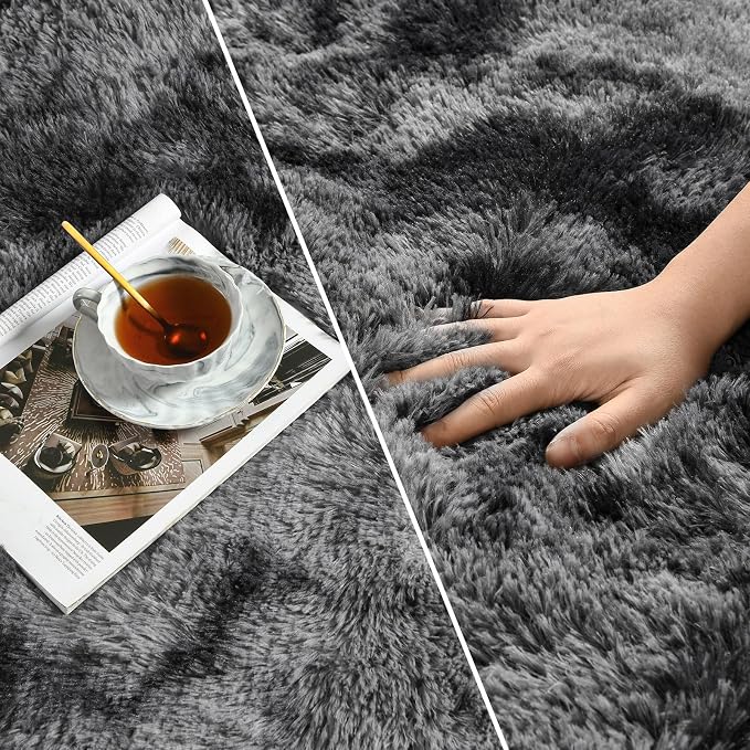 Large Shag Area Rugs 5 x 8, Tie-Dyed Plush Fuzzy Rugs - Image 4
