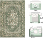 jinchan Green Floral 5x7 Area Rugs - Image 2