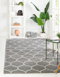 Rugs.com Lattice Frieze Collection Rug – 9' x 12' Light Gray Medium Rug Perfect by Rugscom