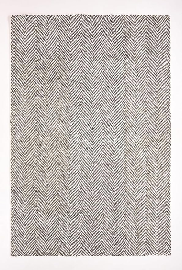 Modern Herringbone Chevron Collection Handcrafted Wool Area Rug - Image 3