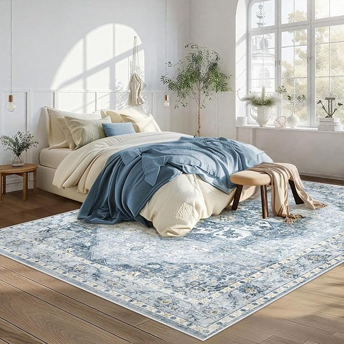 6x9 Area Rugs Washable Rugs for Living Room, Vintage Boho Rug Non-Slip Soft - Image 2
