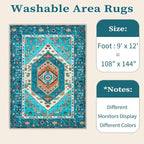 SERISSA 9x12 Area Rugs for Living Room, Large Washable Non-Slip Boho Rug - Image 6