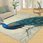 Peacock Area Rug 4x6-4x6 Rug, Peafowl Rugs - Image 2