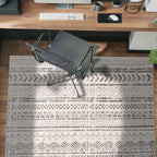 Rugshop Geometric Boho Area Rug – Gray Tribal Pattern by Rugshop