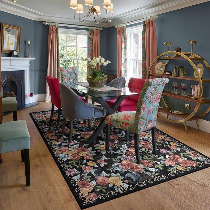 5x8 Machine Washable Area Rug for Living Room, Kids and Pets Friendly for - Image 9