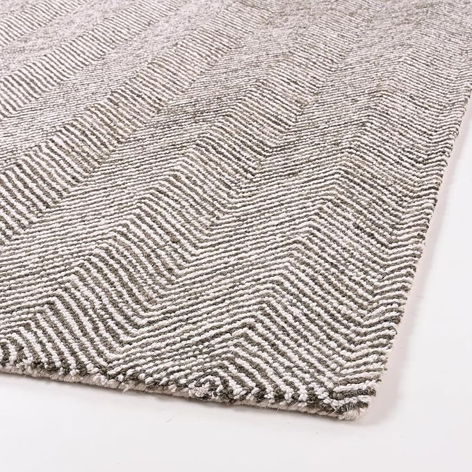 Modern Herringbone Chevron Collection Handcrafted Wool Area Rug by RestorationandRenovation