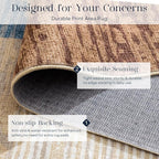 Phantoscope Washable Area Rug 5'x7' Non-Slip, Modern Neutral Boho Rugs - Image 4