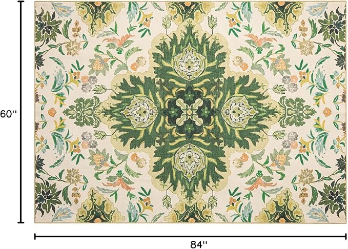 Phantoscope Washable Area Rug 5'x7' Non-Slip, Vintage Boho Rugs - Image 2