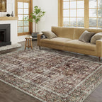 Vintage Area Rug 6x9 Rust Red Washable Living Room Large Carpet Non Slip - Image 6
