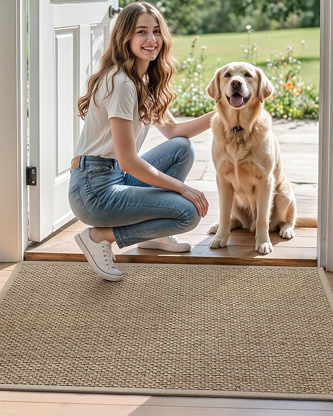 DEXI Ultra Thin Entryway Indoor Door Mat 24x36, Non Slip Rubber Backing Inside - Image 9