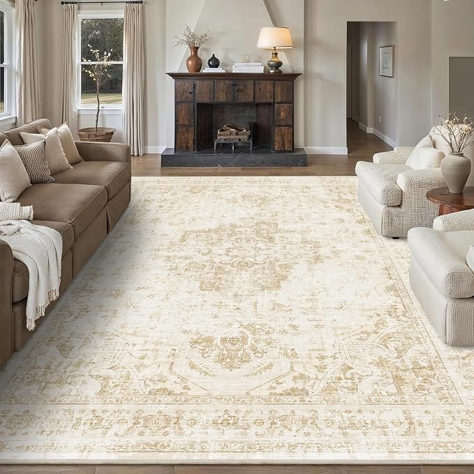 8x10 Vintage Washable Area Rugs Boho Medallion Large Distressed Retro Accent by HOME