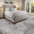 LUMI 8x10 Washable Area Rug for Living Room, Ultra Soft Modern Neutral Grey - Image 4
