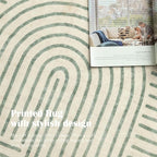 6x9 Area Rug - Large Modern Abstract Washable Non-Slip Sage Green Living Room - Image 7