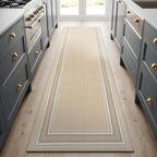 Beverly Rug Non Slip Area Rugs 2x7 Modern Bordered Non Skid Rubber Backing Soft by BeverlyRug