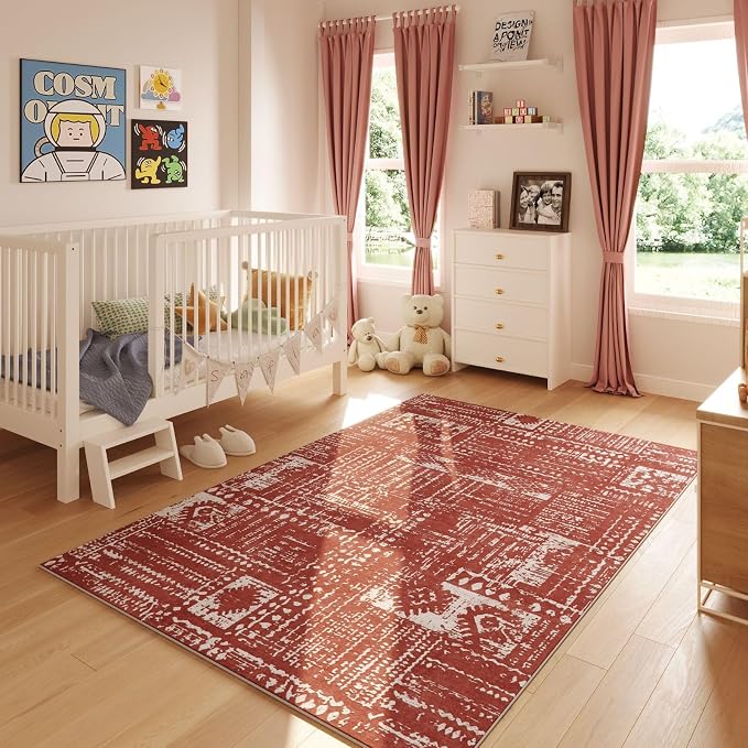 Rugcomf Living Room Rug 5x7 Rug Machine Washable Boho Area Rug Non Slip - Image 7