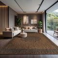 CAMILSON Outdoor Rug 10x14 Medallion Gold Modern Large Area Rugs by CAMILSON