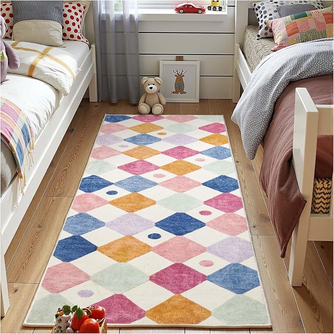 jinchan Macy Runner Rug 2x6 Kids Hallway Washable Rug Indoor Soft Non Slip by JINCHAN