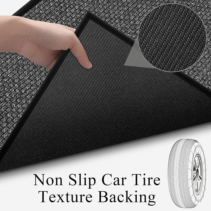 Hallway 10ft Runner Rug Non Slip, Water Absorbent Laundry Mat Black Kitchen Mat - Image 7