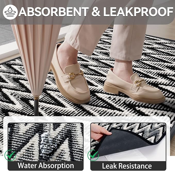 Indoor Door Mat 17x30, Dirt Resistant & Absorbent Doormat - Image 6