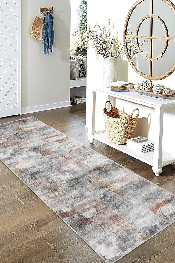 vivorug Grey Runner Rug 2x10 Machine Washable Rug - Image 7