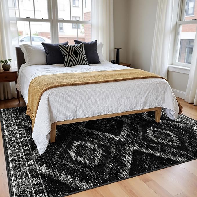 Area Rug 10x12 Rug Machine Washable Non-Slip Low Pile Print Pattern Western Rug - Image 8