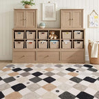 jinchan Macy Area Rug 5x7 Kids Washable Indoor Non-Slip Black and White Modern - Image 5