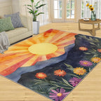 Boho Sun Area Rugs 5x7ft, Radiant Sunburst Rugs - Image 3