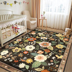 Floral 4x6 Area Rug Machine Washable Soft Print Boho Carpet Non Slip Doormat - Image 6
