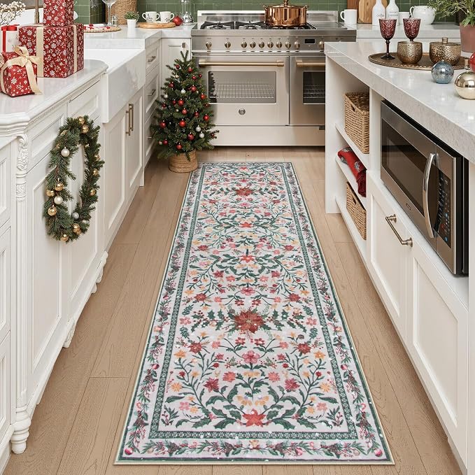 Wonnitar Christmas Runner Rug 2x6, Holiday Decor Christmas Kitchen Bathroom Rug - Image 8