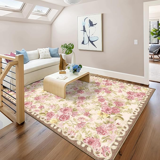 5x8 Machine Washable Area Rug for Living Room, Kids and Pets Friendly for - Image 8