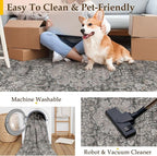 2x6 Washable Vintage Runner Rug Black Grey Hallway Kitchen Carpet Non-Slip Soft - Image 5