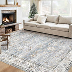 Area Rug 6x9 Living Room Rug, Machine Washable Vintage Distressed Boho Area Rug by XLUEZ