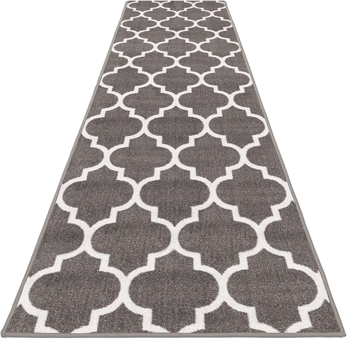 House, Home and More Skid-Resistant Carpet Runner – Moroccan Trellis Lattice – by HouseHomeandMore