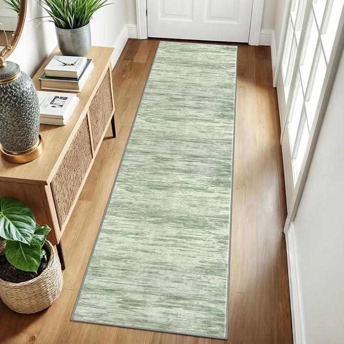 2x8 Modern Abstract Runner Rug for Hallways, Lime Green Super Soft Hallway - Image 3
