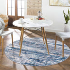 6' Round Rug Washable Rug for Entryway, Neutral Vintage Circle Rugs for Living - Image 2