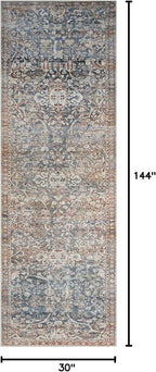 Loloi Chris Loves Julia Jules Collection JUL-06 Denim/Spice 2'-6'' x 12'-0'' - Image 2