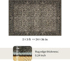 Small Rug 2x3 for Entryway: Boho Floral Door Mat Indoor Entrance Washable - Image 2