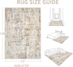Area Rugs 6x9 Living Room: Washable Rug Modern Abstract Large Rugs Soft Non - Image 2