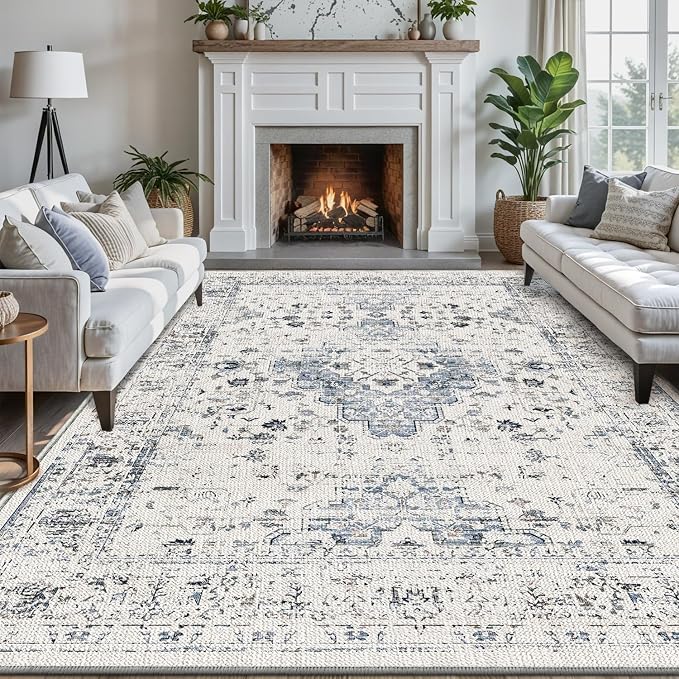 LUMI 8x12 Washable Area Rug for Living Room, Ultra Soft Traditional Rugs Non by LUMI