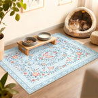 GarveeHome 2x3 Floral Area Rug Non Slip Entryway Mat Low Pile Stain Resistant - Image 8