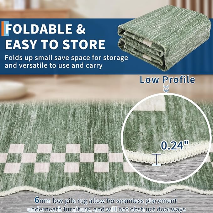 GarveeHome 4x6 Area Rug Small Washable Living Room Rug Scalloped Rug - Image 4