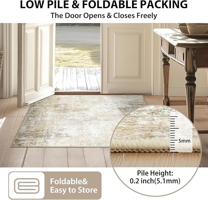 Washable Area Rugs 6'x8' Non-Slip Modern Abstract Soft - Image 6