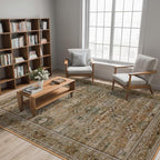 5x7 Washable Area Rug for Living Room Dining Room, Distressed Non Slip Vintage - Image 3
