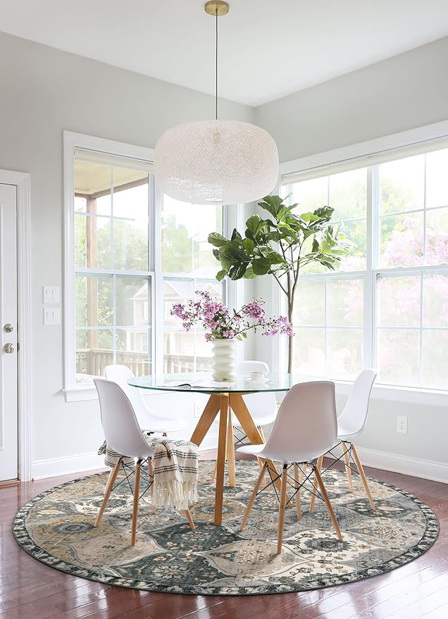 Lahome Moroccan Trellis Washable Round Area Rug, Soft Round Rugs 6ft Ultra-Thin - Image 6